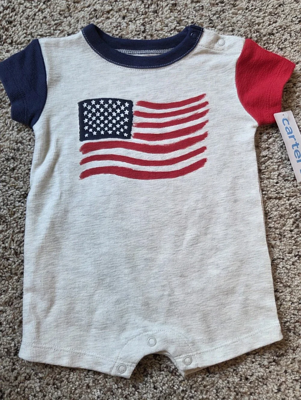 Carter's American Flag Short Sleeve Romper
